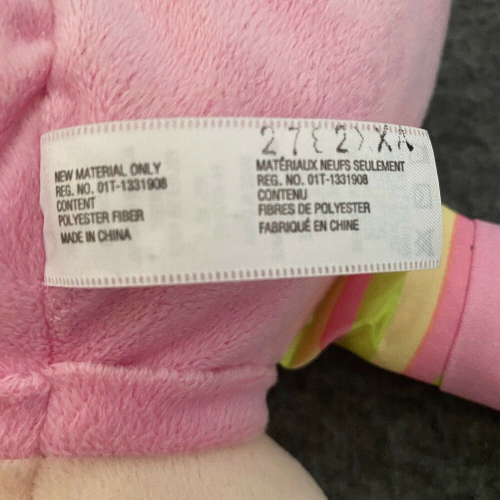Fisher Price Bright Pink Baby's 1st Doll Soft Rattle FP Hat Lovey Toy - Picture 6 of 6